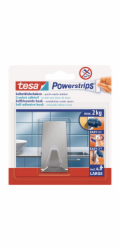 Samolepicí háčky Tesa, nerezová ocel, obdélníkové, se 4 proužky Powerstrips, velké