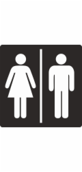 Dveřní cedule "Toaleta cedule ženy/muži" 12 cm x 4,5 cm tvrdé PVC
