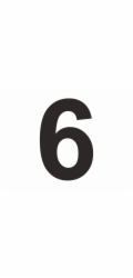 Samolepka "6" Černá PVC fólie výška 6 cm