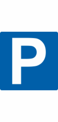 Dveřní cedule "Parkování-P" 10 cm x 10 cm z tvrdého PVC