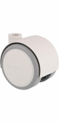 Dvojitá kolečka Wagner Furniture Soft O 4 cm bílo-šedá