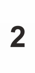 Samolepka "2" Černá PVC fólie o výšce 6 cm