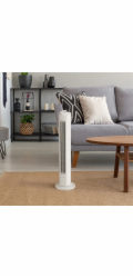 Věžový ventilátor s časovačem, 80 cm x 22 cm, bílý
