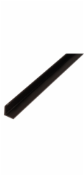 Rovnostranný úhlový profil, plast, 25 mm x 25 mm x 1000 mm, černý