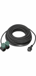 Gumový prodlužovací kabel se zástrčkou, 20 m, černý H07RN-F3G