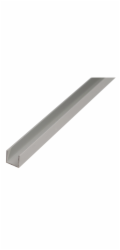 U-profil hliníkový 20 mm x 20 mm x 1 000 mm stříbrný