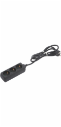 3cestný prodlužovací kabel, černý, 1,4 m