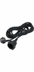 Prodlužovací kabel s ochranným kontaktem, černý, 3 m
