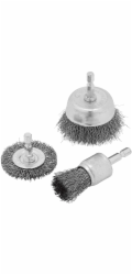 Sada ocelových kartáčů LUX-TOOLS, 3dílná