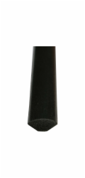 Čtvrtkulatý plastový černý 12 mm délka 2000 mm