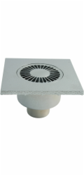 Vertikální koupelnový odtok Marley ABS DN 50 chromovaný 150 mm x 150 mm