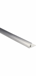 Čtvrtkruhový ukončovací profil, PVC fólie, kartáčovaná stříbrná, 10 mm x 2,5 m