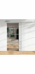 Skleněné posuvné dveře ESG dekor plaveného skla sítotisk 36/16 DIN LI/RE 2060 x 940 x 8 mm