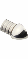 Rohový čtvrtkruhový koncový profil, leštěná nerezová ocel, 10 mm (2 ks)