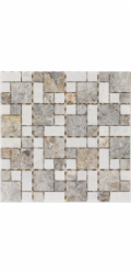 Mramorová mozaika Zlatá žilka Mléčně bílá 30,5 cm x 30,5 cm