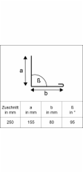 Úhlový držák s okapnicí, přírodní hliník, řezaný na míru 250 mm x 2 m