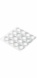 Samolepicí dorazy Hettich O 11 x 5 mm, průhledný plast, 16 kusů