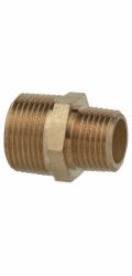 Kirchhoff redukční dvojitá vsuvka 26,4 mm (3/4" vnější závit) x 21 mm (1/2" vnější závit) červená mosaz