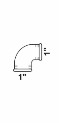 Kirchhoff úhelník 90° 30,3 mm (1" vnitřní), pozinkovaný