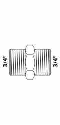Dvojitá nipl Kirchhoff 26,4 mm (3/4" AG) chrom
