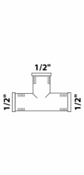 Kirchhoff T-kus 18,7 mm (1/2" vnitřní závit) chrom