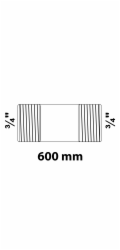 Dvojitá potrubní vsuvka Kirchhoff 26,4 mm (vnější závit 3/4") x 600 mm pozinkovaná