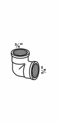 Kirchhoff úhelník 90° 24,2 mm (3/4" vnitřní), chrom