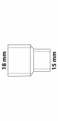 Kirchhoff redukční dvojitá objímka 18 mm x 15 mm 2 objímky hladké