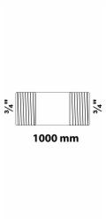 Dvojitá potrubní vsuvka Kirchhoff 26,4 mm (vnější závit 3/4") x 1 000 mm pozinkovaná