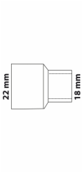 Kirchhoff redukční vsuvka 22 mm x 18 mm, 1 pouzdro, polotovar