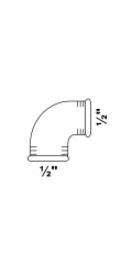 Kirchhoff úhelník 90° 18,7 mm (1/2" vnitřní průměr) pozinkovaný