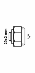 Šroubení Kirchhoff 20 mm x 24,2 mm (3/4" vnitřní závit) kompresní tvarovka pro MSVR blank