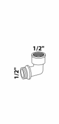 Kirchhoff úhelník 90° 18,7 mm (1/2" vnitřní) x 21 mm (1/2" vnitřní), chrom