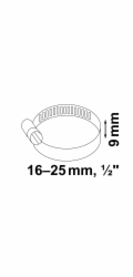 Hadicová spona Kirchhoff, šířka 9 mm, rozsah sevření 16-25 mm, nerezová ocel, 2 kusy