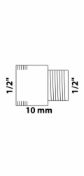 Prodloužení kohoutku Kirchhoff 18,7 mm (1/2" vnitřní) x 21 mm (1/2" vnitřní) x 10 mm, chrom