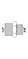 Kirchhoff redukční dvojitá vsuvka 21 mm (1/2" AG) x 16,7 mm (3/8" AG) mosaz