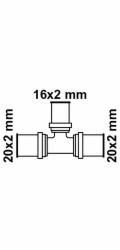 Redukční lisovací tvarovka Kirchhoff MS pro MSVR, polotovar 20 mm x 16 mm x 20 mm