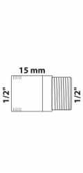 Prodloužení závitníku Kirchhoff 18,7 mm (1/2" vnitřní) x 21 mm (1/2" vnitřní) x 30 mm, bronz