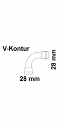 Kirchhoff CU koleno 90° 2 pouzdra polotovar 28 mm