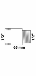 Prodloužení kohoutku Kirchhoff 18,7 mm (1/2" vnitřní) x 21 mm (1/2" vnitřní) x 65 mm, chrom