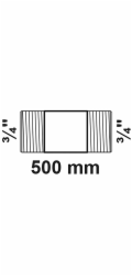 Kirchhoff dvojitá vsuvka 26,4 mm (vnější závit 3/4") x 500 mm pozinkovaná
