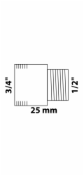 Prodloužení redukčního kohoutu Kirchhoff 21 mm (vnější závit 1/2") x 24,2 mm (vnitřní závit 3/4") prázdné