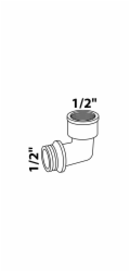 Kirchhoff úhelník 90° 18,7 mm (1/2" vnitřní) x 21 mm (1/2" vnější) polotovar