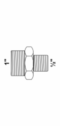 Kirchhoff redukční dvojitá nipl 33,3 mm (1" AG) x 21 mm (1/2" AG) pozinkovaná