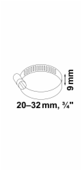 Hadicová spona Kirchhoff, šířka 9 mm, rozsah sevření 20-32 mm, nerezová ocel, 2 kusy