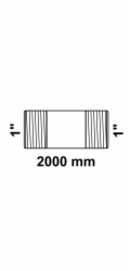 Dvojitá potrubní vsuvka Kirchhoff 33,3 mm (vnější závit 1") x 2 000 mm pozinkovaná