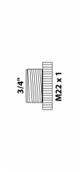 Kirchhoff adaptér 26,4 mm (3/4" vnější závit) x M22 vnitřní závit, chrom