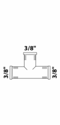 Kirchhoff T-kus 15 mm (vnitřní závit 3/8") chrom