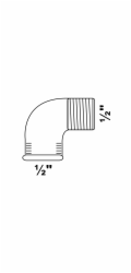 Kirchhoff úhelník 90° 18,7 mm (1/2" vnitřní) x 21 mm (1/2" žaluzie) pozinkovaný
