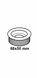 Kirchhoff dlouhá gumová odtoková spojka pro sifonový výtok 68 mm x 50 mm černá